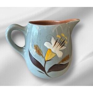 Vintage Stangl Pottery Golden Harvest White Lilly Floral Creamer MCM